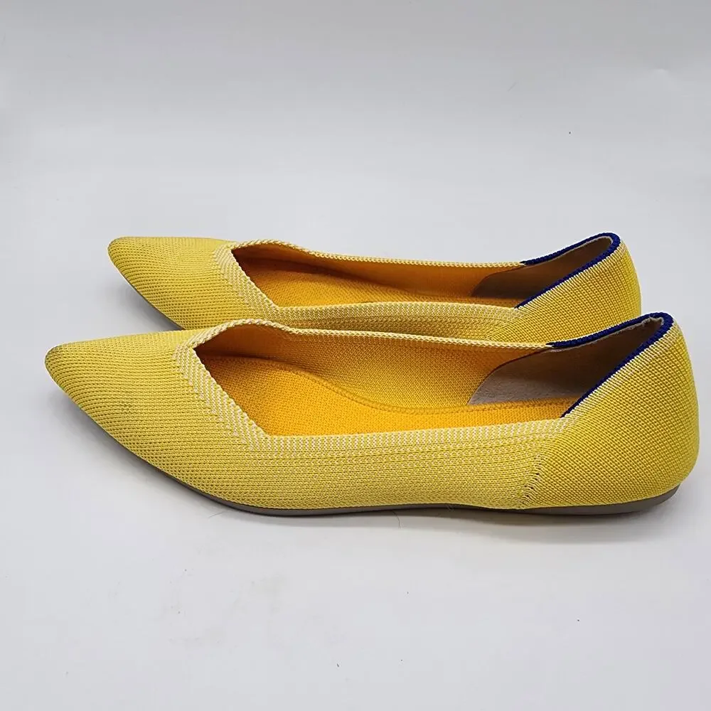 Rothy's‎ Point Toe Flats in Sunshine Yellow Women's 8.5 Recycled Washable
